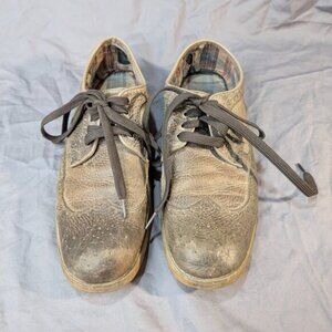 Bed Stu Grey Green Brogue Wingtip Oxford Derby Dress Shoes Men Size 9.5